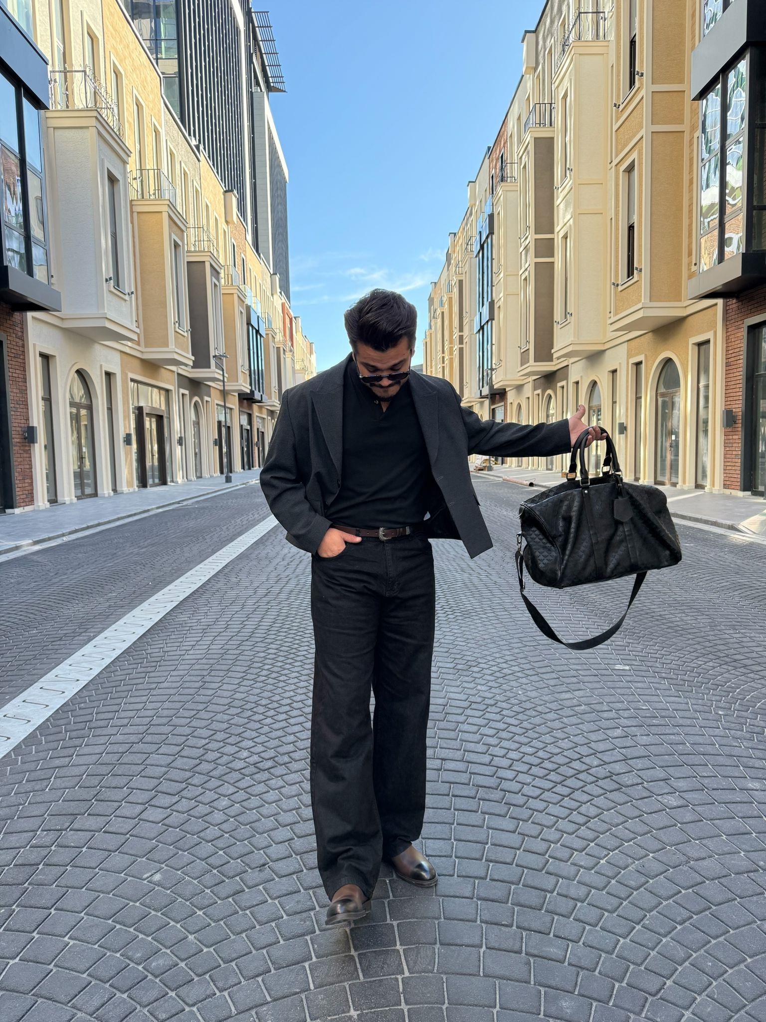 Süper Baggy Kot Pantolon Siyah